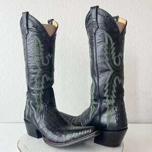 Rod Patrick Womens Cowboy Boots 8 A Black Caiman Leather Western Cowgirl Tall